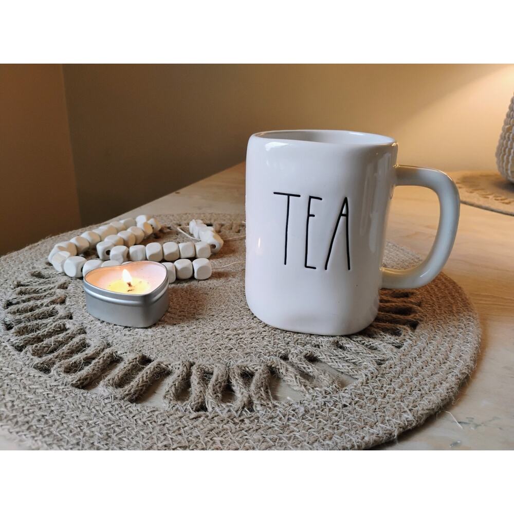 Rae Dunn Coffee Mug With The Word "TEA" Etched In